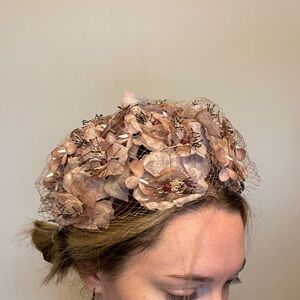 Elegant Floral Fascinator vintage women’s hat